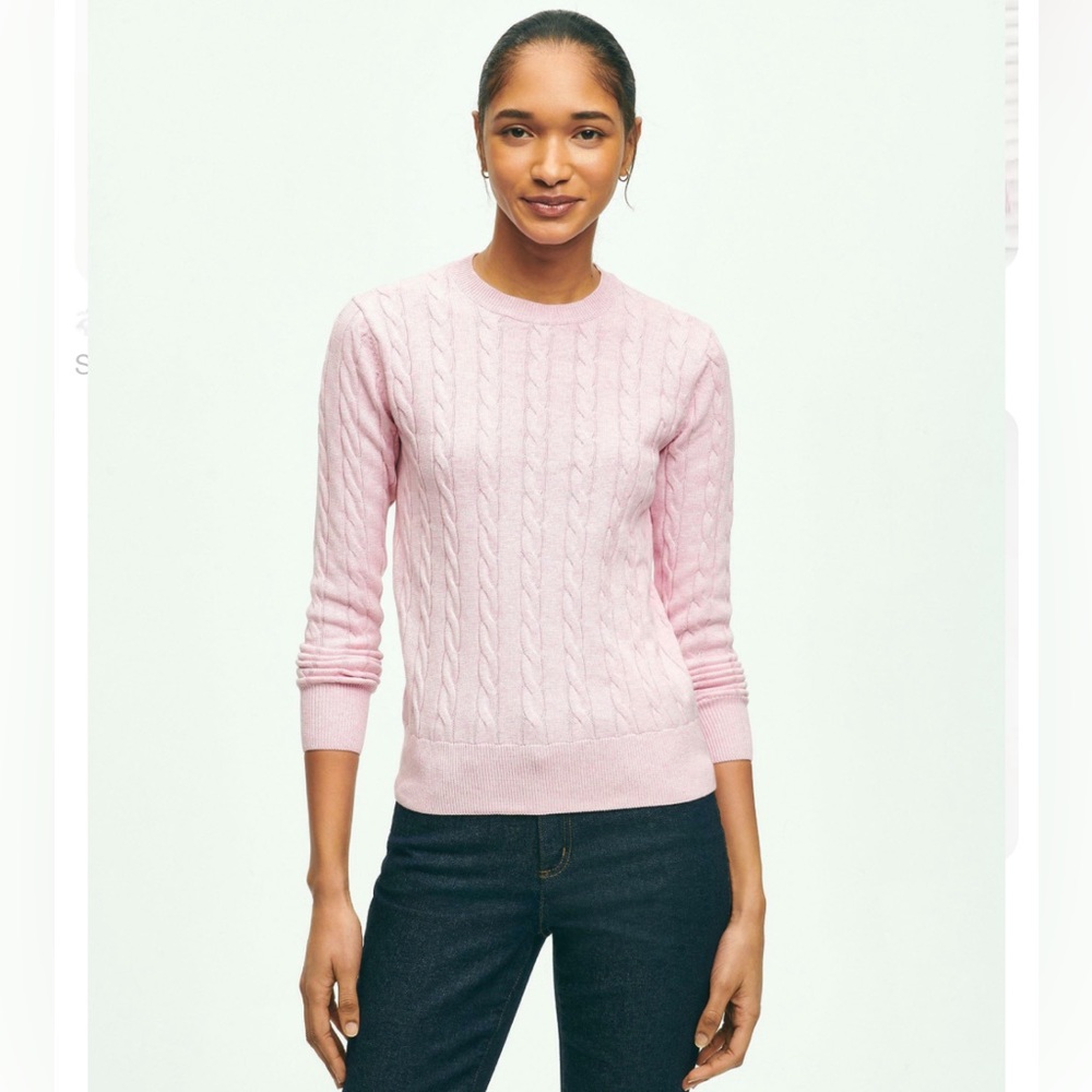 Brooks brothers cotton cable knit sweater still in packaging